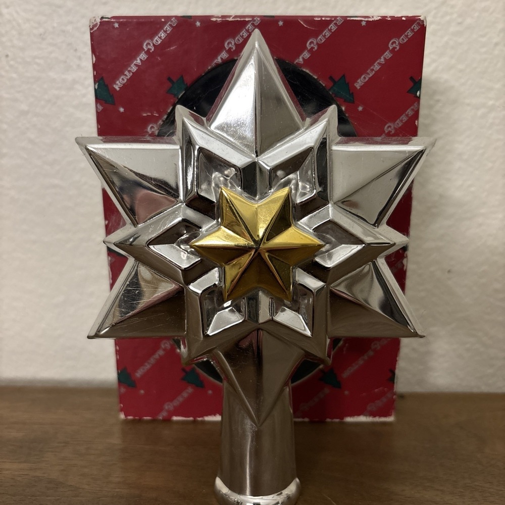 Reed & Barton Silver Plated W/gold Accent Christmas Tree Topper 6"